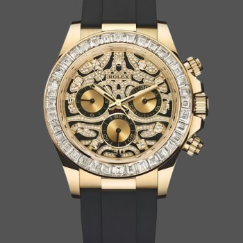 Replica Rolex Cosmograph Daytona 116588 Gelbgold Schwarzes Kautschukband 40mm Herren Replica Uhr