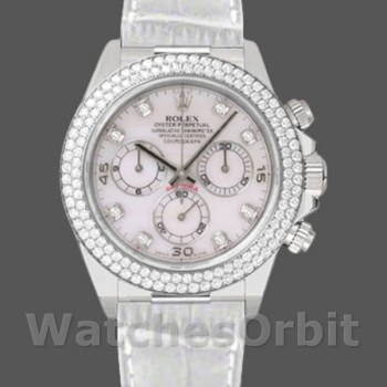 Replica Rolex Cosmograph Daytona 116589 White MOP Diamond Dial 40MM Herren Replica Uhr