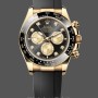 Replica Rolex Cosmograph Daytona 40 Gelbgold Schwarz Gummi m126518ln 0006