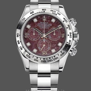 Replica Rolex Cosmograph Daytona 40MM White Gold Rare Rubellite Dial 116509 Herrenuhr