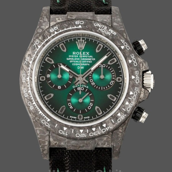 Replica Rolex Cosmograph Daytona DIW Carbon Fiber Green Dial 40mm Herrenuhr Authentisches Aussehen