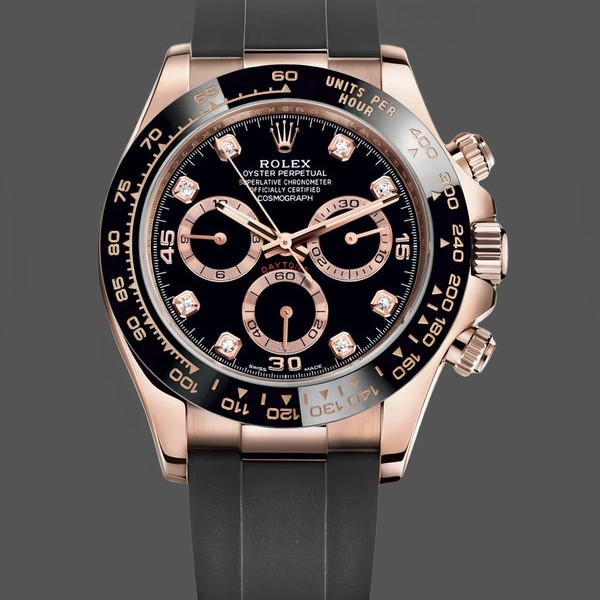 Replica Rolex Cosmograph Daytona Rose Gold Case Black Dial 116515ln 0057 Elegantes Design