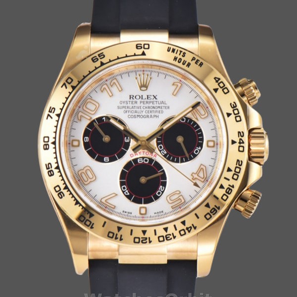 Replica Rolex Cosmograph Daytona Gelbgoldgehäuse Silbernes Zifferblatt 116518 Herrenuhr Klassisches Design
