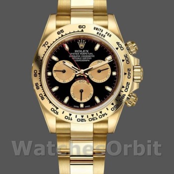 Replica Rolex Daytona 116508 Gelbgold Schwarzes Zifferblatt 40MM Herren Replica Uhr