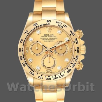 Replica Rolex Daytona 116508 Gelbgold Champagner Diamant Zifferblatt 40MM Herren Replica Uhr