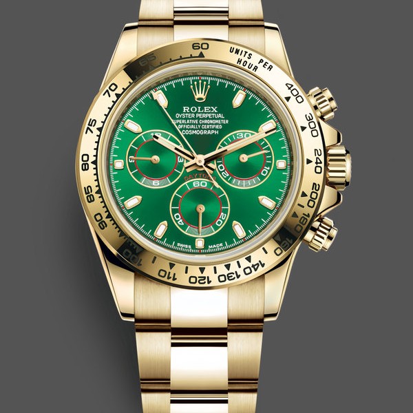 Replica Rolex Daytona 116508 Gelbgold Grünes Index-Zifferblatt 40MM Herren Replica Uhr Kompromisslose Präzision
