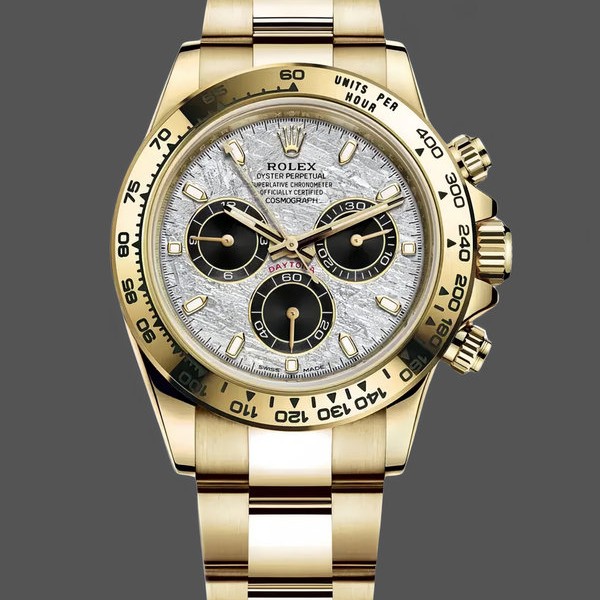 Replica Rolex Daytona 116508 Gelbgold Meteoritengrau Zifferblatt 40MM Herren Replica Uhr Sportliches Design