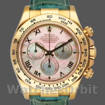 Replica Rolex Daytona 116518 Blaues Lederarmband MOP Zifferblatt 40mm Herren Replica Uhr