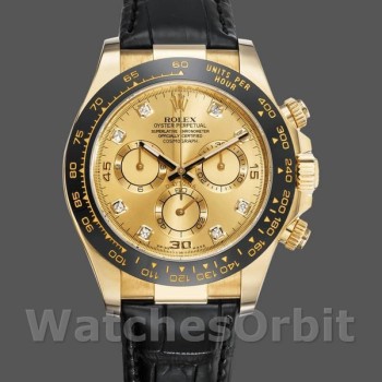Replica Rolex Daytona 116518 Lederarmband Diamant Champagner Zifferblatt 40mm Herren Replica Uhr