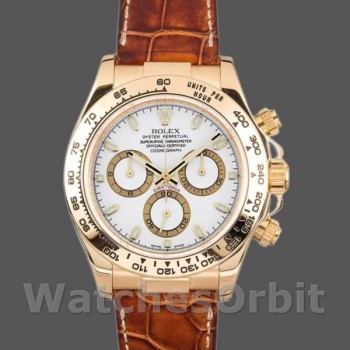 Replica Rolex Daytona 116518 Gelbgold Automatik Weißes Zifferblatt 40mm Herren Replica Uhr