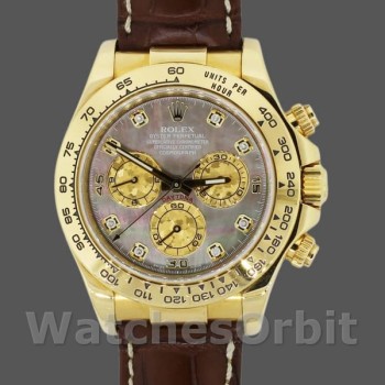 Replica Rolex Daytona 116518 Gelbgold Dark MOP Diamanten Zifferblatt 40mm Herren Replica Uhr