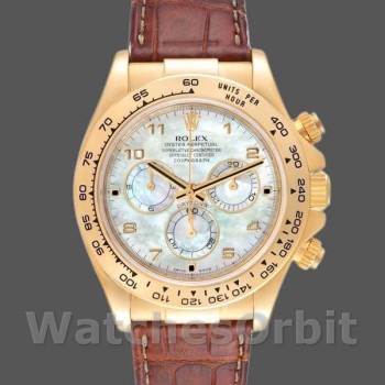 Replica Rolex Daytona 116518 Gelbgold MOP Zifferblatt Braun Armband 40mm Herren Replica Uhr