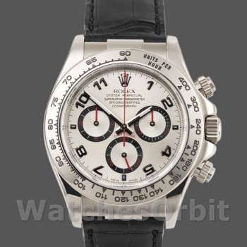 Replica Rolex Daytona 116519 Black Alligator Lederarmband Silber Zifferblatt 40mm Herren Replica Uhr