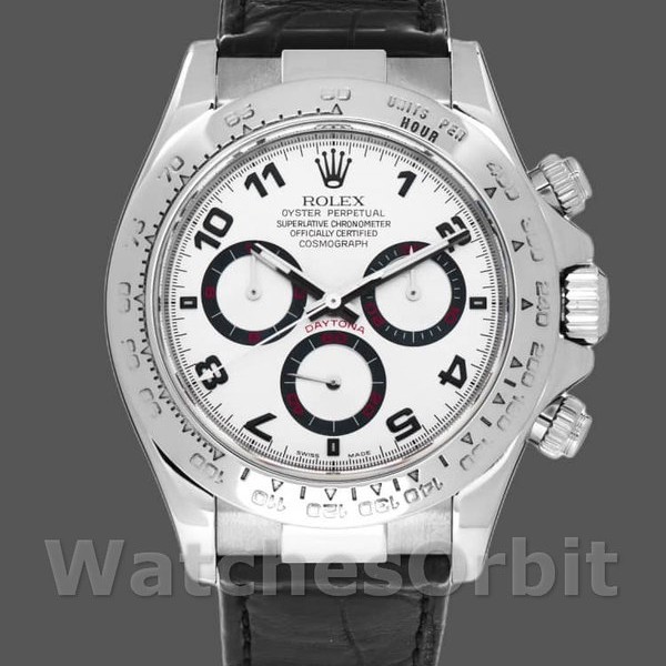 Replica Rolex Daytona 116519 Black Alligator Lederarmband Weißes Zifferblatt 40mm Herren Replica Uhr, Replica Uhr, Authentisches Aussehen