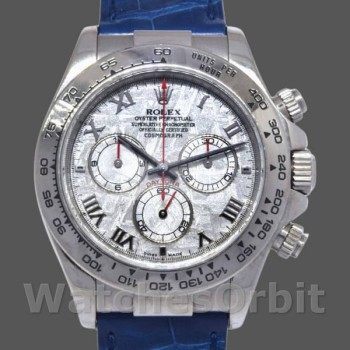 Replica Rolex Daytona 116519 Blue Leather strap Meteorite Dial 40mm Herren Replica Uhr