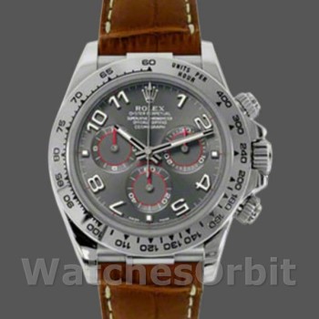 Replica Rolex Daytona 116519 Grey Dial Brown Leather strap 40mm Herren Replica Uhr