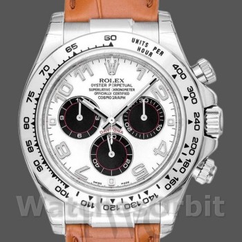 Replica Rolex Daytona 116519 Panda Dial Brown Leather Strap 40mm Herren Replica Uhr