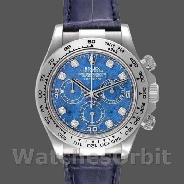 Replica Rolex Daytona 116519 Sodalite diamonds dial 40mm Herren Replica Uhr, Replica Uhren, Edle Materialien