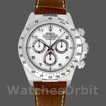 Replica Rolex Daytona 116519 weißes arabisches Zifferblatt braunes Lederarmband 40mm Herren Replica Uhr