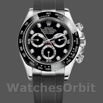 Replica Rolex Daytona 116519 White Gold Automatic Black Dial Diamonds 40mm Herren Replica Uhr