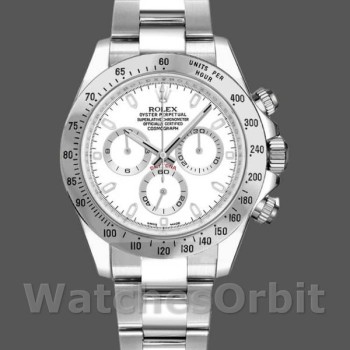Replica Rolex Daytona 116520 Edelstahlgehäuse Weißes Zifferblatt 40MM Herren Replica Uhr