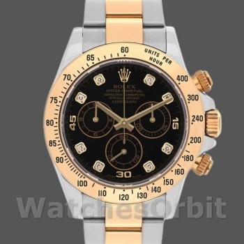 Replica Rolex Daytona 116523 Edelstahl Schwarz Diamant Zifferblatt 40mm Herren Replica Uhr
