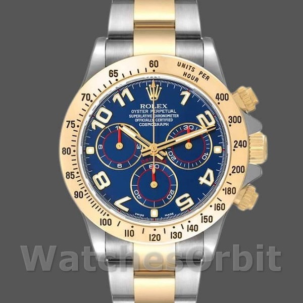 Replica Rolex Daytona 116523 Steel Yellow Gold Blue Racing Dial 40mm Herren Replica Uhr, Replik, Kompromisslose Präzision