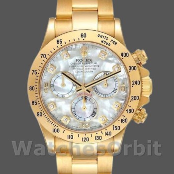 Replica Rolex Daytona 116528 Gelbgold MOP Diamant 40mm Herren Replica Uhr