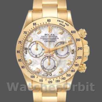 Replica Rolex Daytona 116528 Gelbgold Mother of Pearl Diamond Dial 40mm Herren Replica Uhr