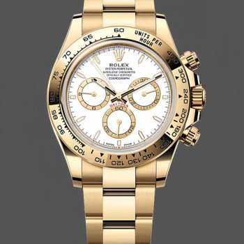 Replica Rolex Daytona 126508 0001 18K Gelbgold Weißes Zifferblatt Replica Uhr