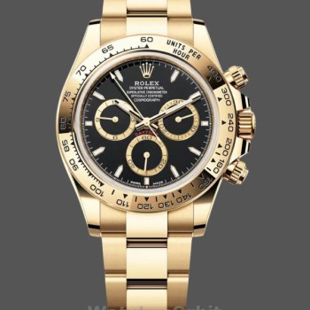 Replica Rolex Daytona 40mm Gelbgold Oyster Armband mit schwarzem Strichzifferblatt 126508 0004