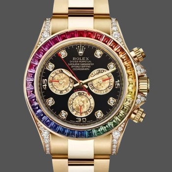 Replica Rolex Daytona Chronograph Automatik Chronometer Diamond Black Dial 116598RBOW 0001