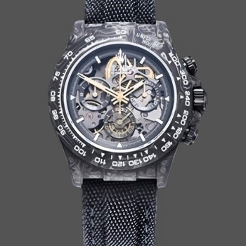 Replica Rolex Daytona DIW Carbon Fiber Skeleton Black Replica Uhr
