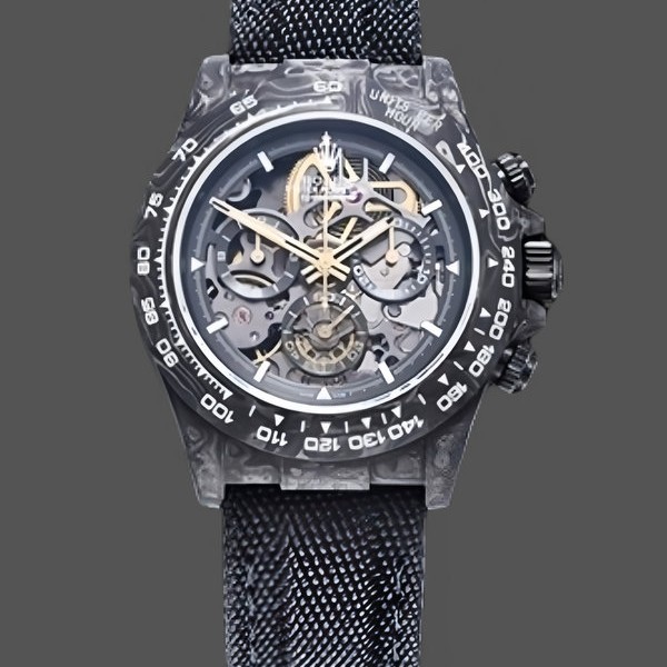 Replica Rolex Daytona DIW Carbon Fiber Skeleton Black Replica Uhr Schweizer Handwerkskunst