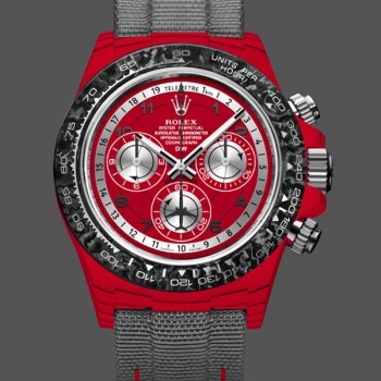 Replica Rolex Daytona Diw Customised Oyster Red Quarz Carbon Fiber 40mm