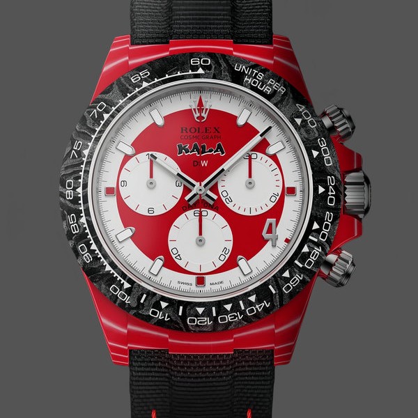 Replica Rolex Daytona Diw x Kakha Kaladze Customised Oyster Red Quartz Carbon Fiber 40mm Zeitlose Eleganz