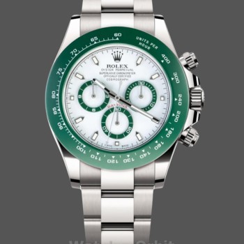 Replica Rolex Daytona Oyster Perpetual 116500LV Green Ceramic Bezel White Dial