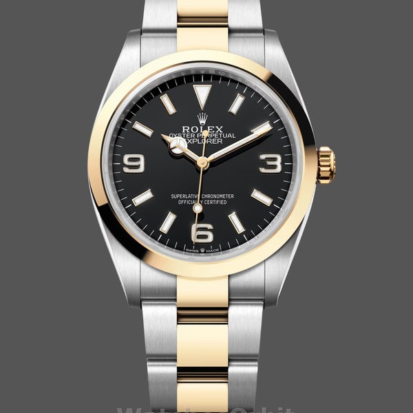 Replica Rolex Explorer 36 Black Dial Yellow Gold M124273 0001 Damen Uhr Edle Materialien