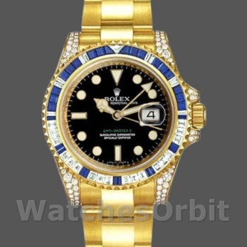 Replica Rolex GMT-Master II 116758 Diamond Black Dial 40mm Herren Replica Uhr