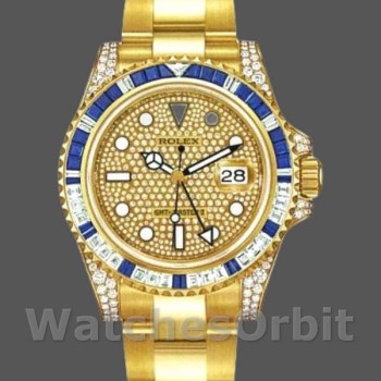 Replica Rolex GMT-Master II 116758 Gelbgold Pave Zifferblatt 40mm Herren Replica Uhr