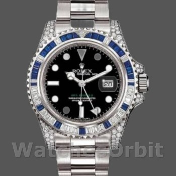 Replica Rolex GMT Master II 116759SA Black Dial White Gold 40mm Herren Replica Uhr