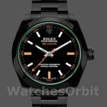 Replica Rolex Milgauss 116400GV Green Crystal Stainless Steel/PVD Black Dial 40MM Herren Replica Uhr