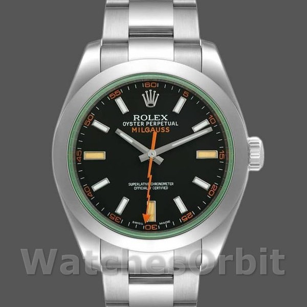 Replica Rolex Milgauss 116400GV Edelstahl Schwarz Zifferblatt 40MM Herren Replica Uhr Hochwertige Herren Replica Uhr online kaufen