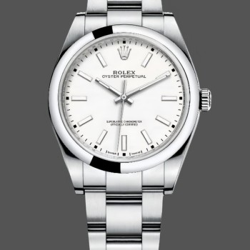 Replica Rolex Oyster Perpetual 114300 White Dial 39mm Herren Replica Uhr