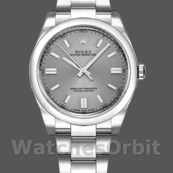 Replica Rolex Oyster Perpetual 116000 Rhodium Grey Dial 36mm Unisex Replica Uhr