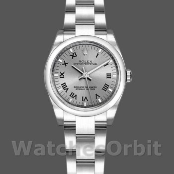 Replica Rolex Oyster Perpetual 176200 Rhodium Grey Roman Numeral Dial 26mm Lady Replica Uhr