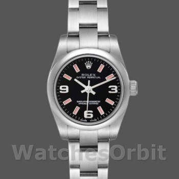 Replica Rolex Oyster Perpetual 176200 Edelstahlgehäuse Schwarzes Zifferblatt 26MM Lady Replica Uhr