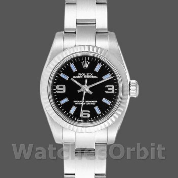 Replica Rolex Oyster Perpetual 176234 Black Dial Blue Baton 26MM Lady Replica Uhr