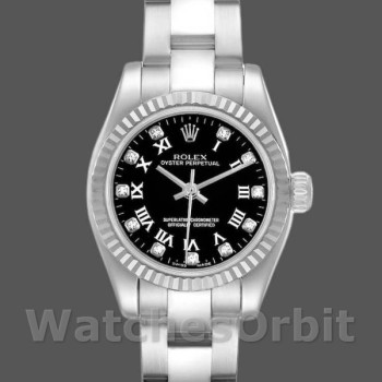 Replica Rolex Oyster Perpetual 176234 Black Roman and Diamond Dial 26MM Lady Replica Uhr