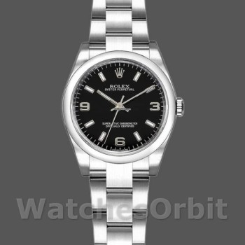 Replica Rolex Oyster Perpetual 176234 Fluted Bezel Black Arabic Dial 26MM Lady Replica Uhr